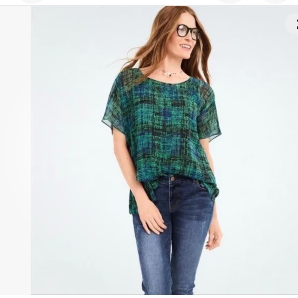 CAbi Paradox Tunic Top with Detachable Cami XXL NWT